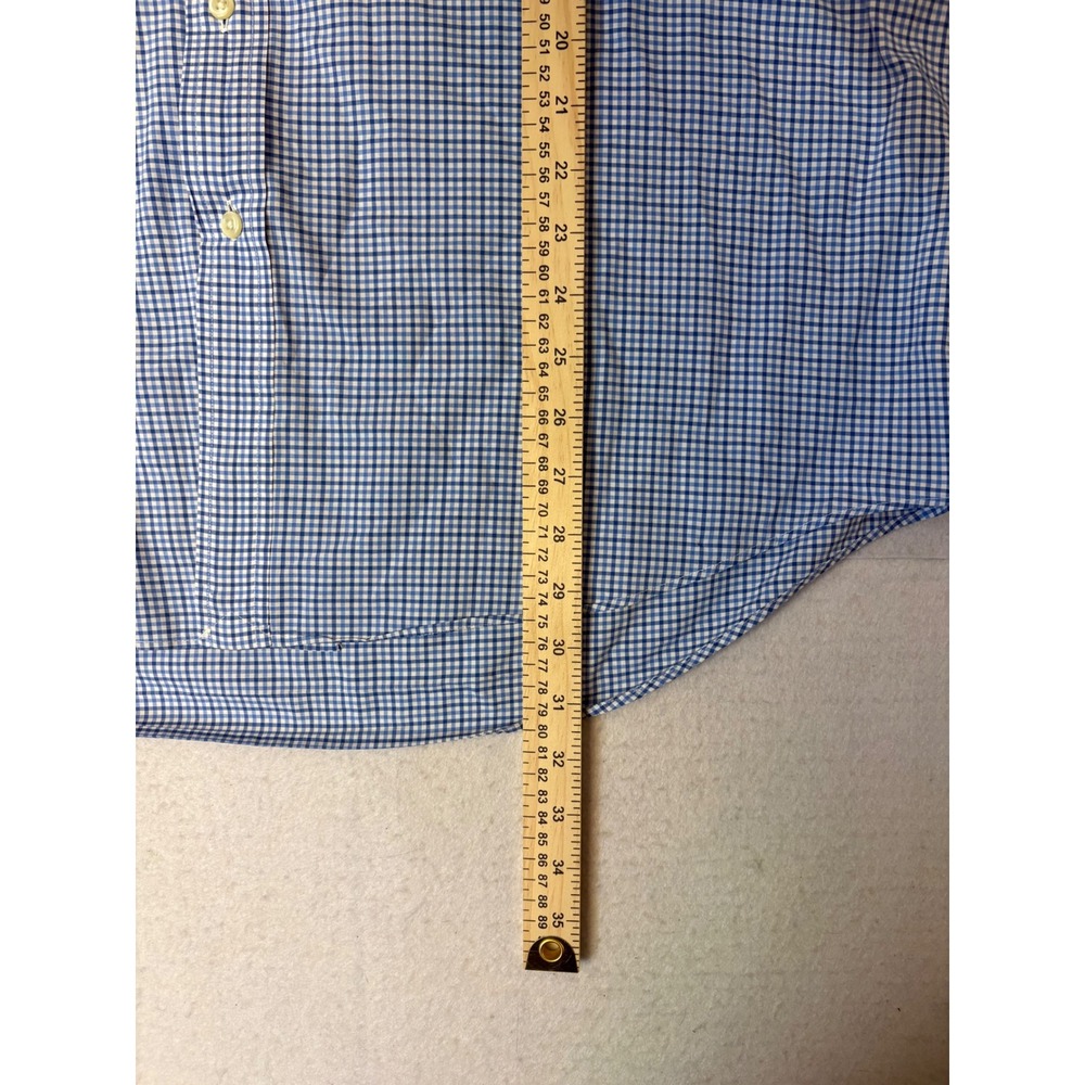 Polo Ralph Lauren Mens XL Blue Gingham Check Button Down Shirt Long Sleeve Pony - Picture 6 of 11
